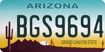 AZ license plate BGS9694