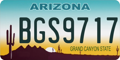 AZ license plate BGS9717