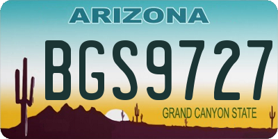 AZ license plate BGS9727