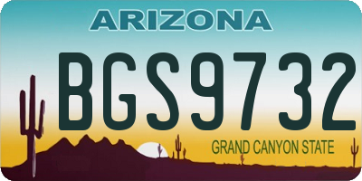 AZ license plate BGS9732