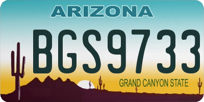 AZ license plate BGS9733