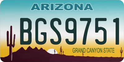 AZ license plate BGS9751