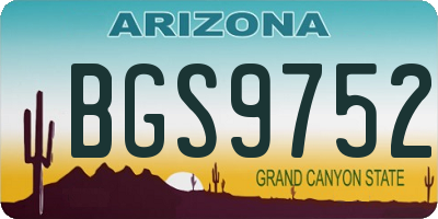 AZ license plate BGS9752