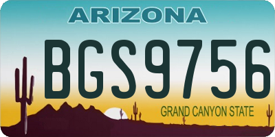 AZ license plate BGS9756