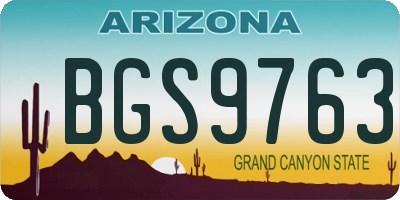 AZ license plate BGS9763