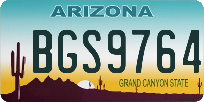 AZ license plate BGS9764