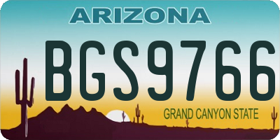 AZ license plate BGS9766
