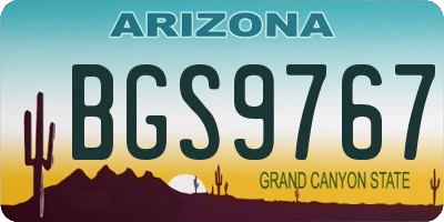 AZ license plate BGS9767
