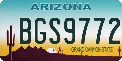 AZ license plate BGS9772