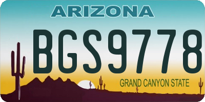 AZ license plate BGS9778