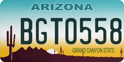 AZ license plate BGT0558