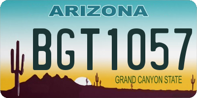 AZ license plate BGT1057