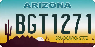 AZ license plate BGT1271