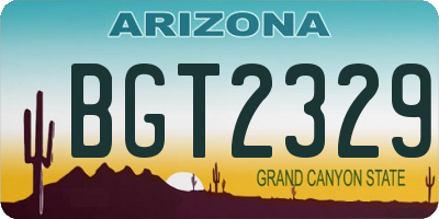 AZ license plate BGT2329