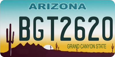 AZ license plate BGT2620