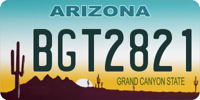 AZ license plate BGT2821