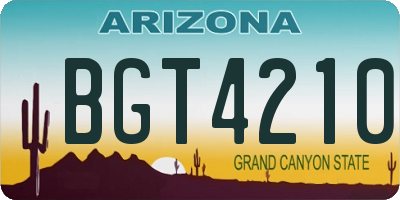 AZ license plate BGT4210