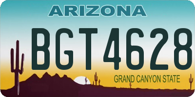 AZ license plate BGT4628