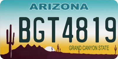 AZ license plate BGT4819