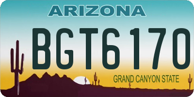 AZ license plate BGT6170