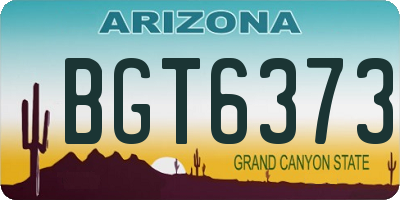 AZ license plate BGT6373