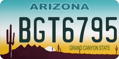 AZ license plate BGT6795