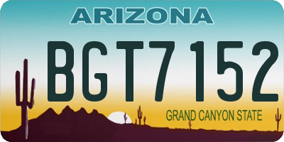 AZ license plate BGT7152