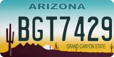 AZ license plate BGT7429