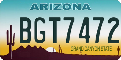 AZ license plate BGT7472