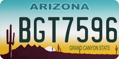 AZ license plate BGT7596