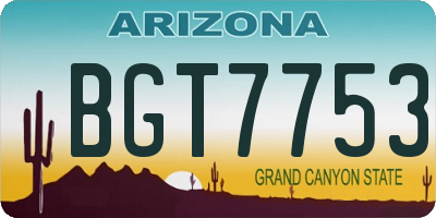AZ license plate BGT7753