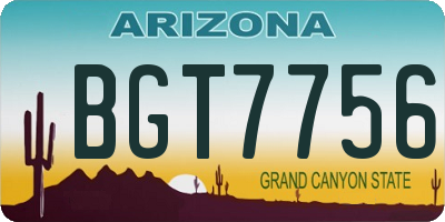 AZ license plate BGT7756