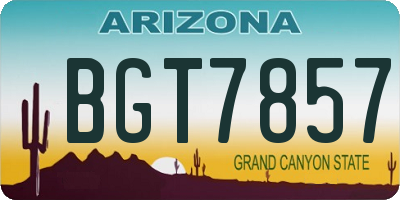 AZ license plate BGT7857