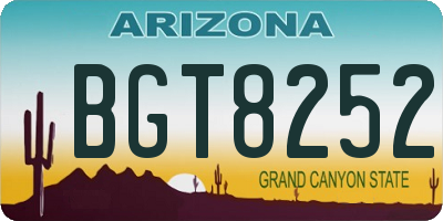 AZ license plate BGT8252