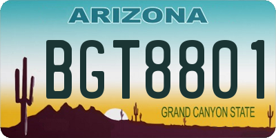 AZ license plate BGT8801
