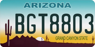 AZ license plate BGT8803