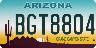 AZ license plate BGT8804