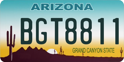 AZ license plate BGT8811