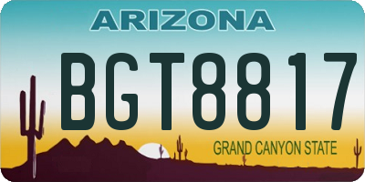 AZ license plate BGT8817