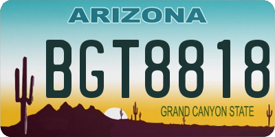 AZ license plate BGT8818