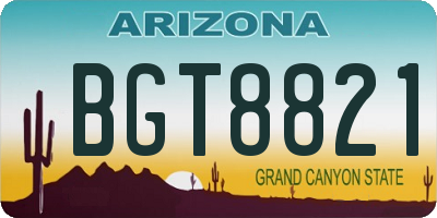 AZ license plate BGT8821