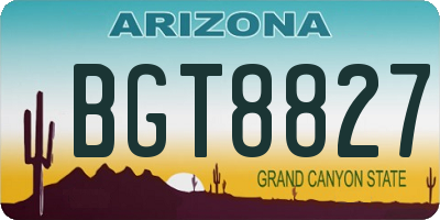 AZ license plate BGT8827