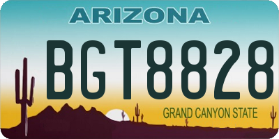 AZ license plate BGT8828