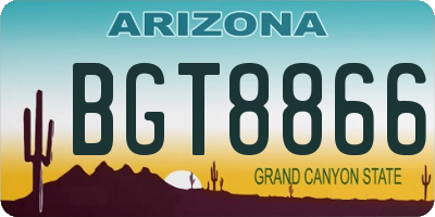 AZ license plate BGT8866