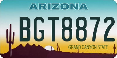 AZ license plate BGT8872