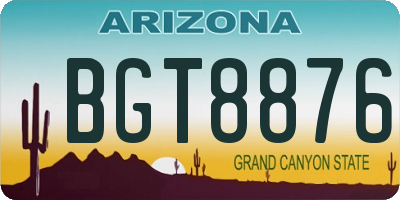 AZ license plate BGT8876