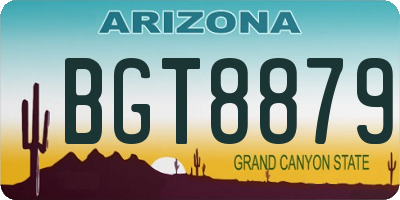 AZ license plate BGT8879