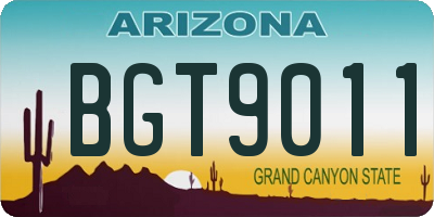 AZ license plate BGT9011