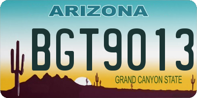 AZ license plate BGT9013