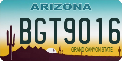 AZ license plate BGT9016